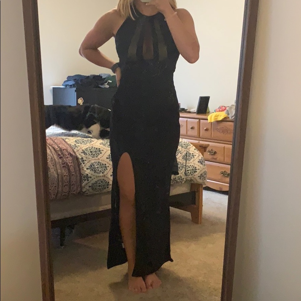 Emerald Sundae black sleeveless, cut out dress
